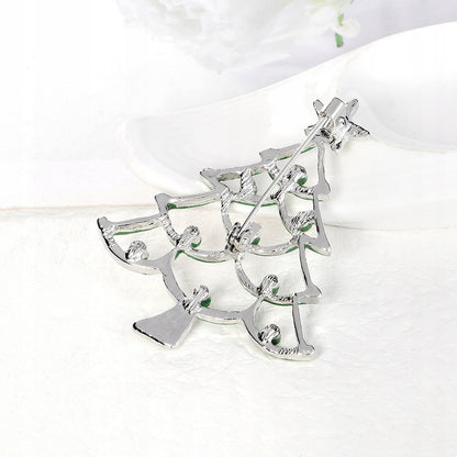 Weihnachtsbaum mit Zirkonia – eine bezaubernde Brosche für die Feiertage