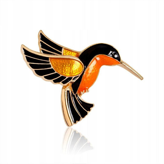 Orange Kolibri Brosche