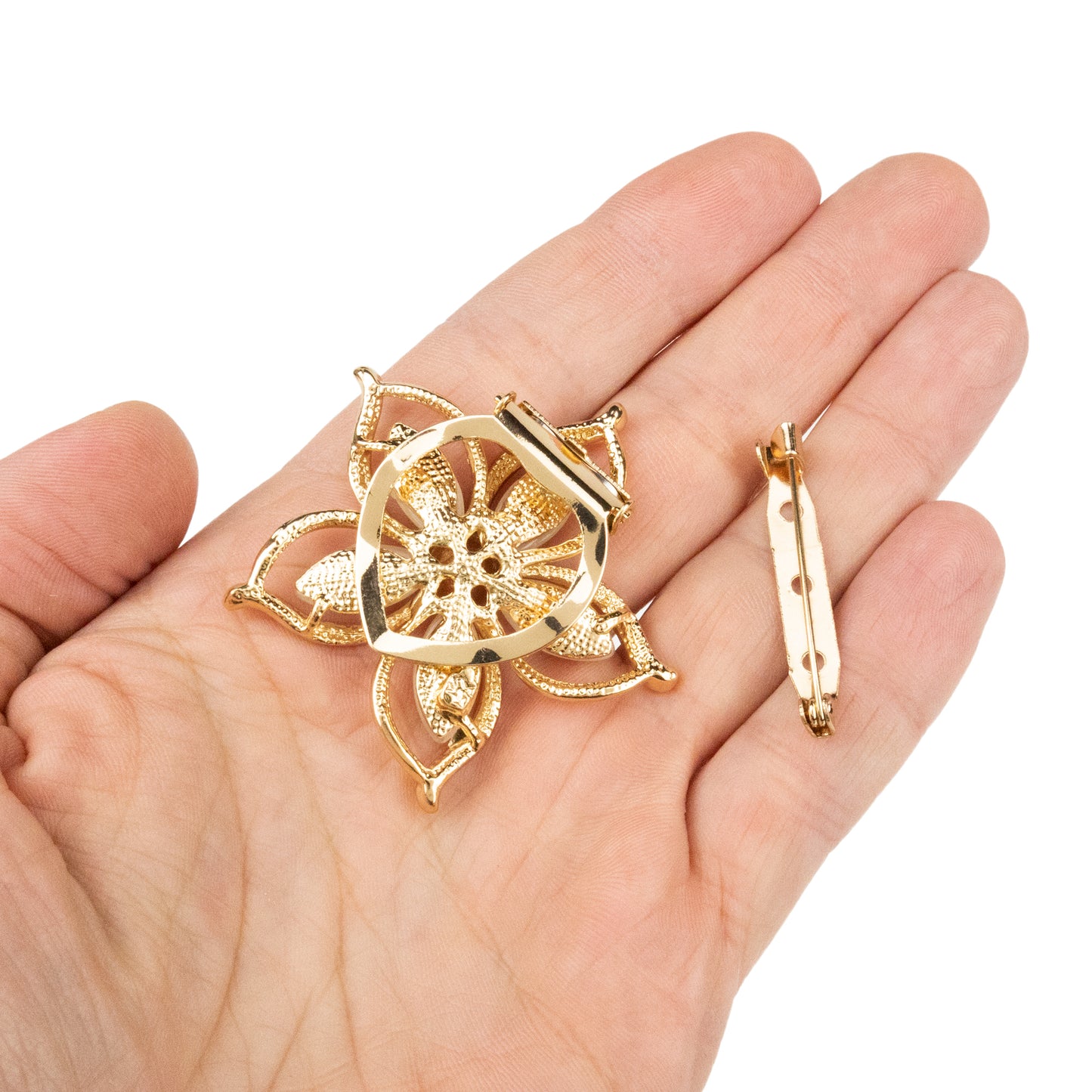 Blumenbrosche mit Zirkonia
