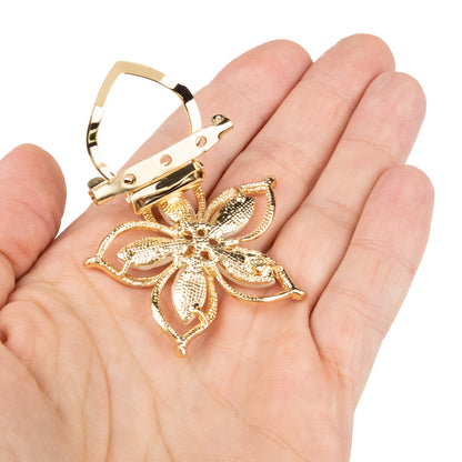 Blumenbrosche mit Zirkonia