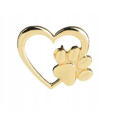 Herz mit Pfote Goldnadel