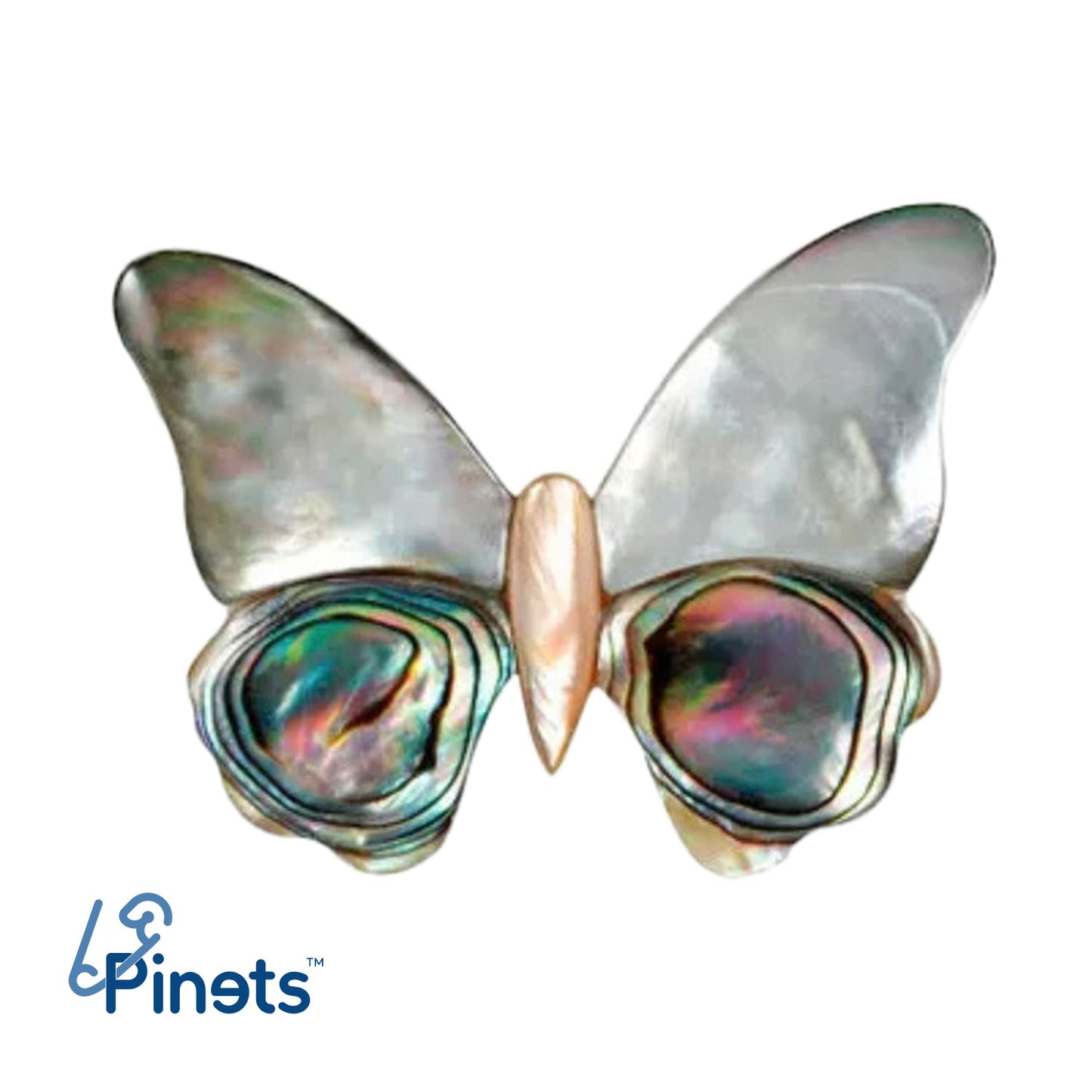 Perlmutt Schmetterlingsbrosche