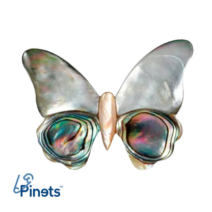 Perlmutt Schmetterlingsbrosche