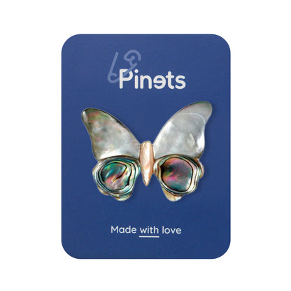 Perlmutt Schmetterlingsbrosche