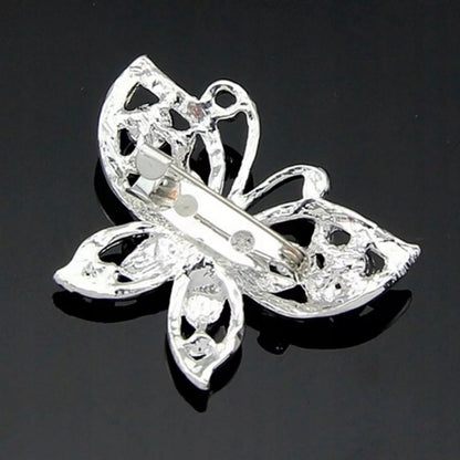 Silberne Schmetterlingsbrosche mit Zirkonia