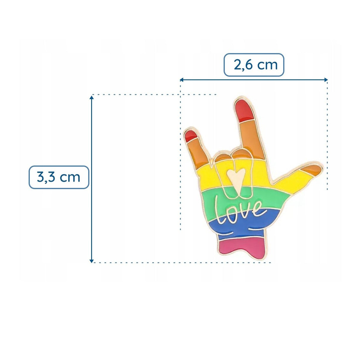 Regenbogen Hand Liebe Button