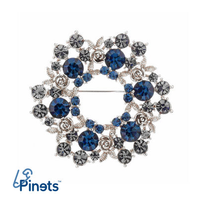 Kranz mit Rosen 14 Karat vergoldete Brosche