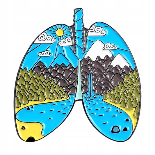 Lungen mit Bergblick-Pin
