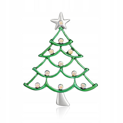 Weihnachtsbaum mit Zirkonia – eine bezaubernde Brosche für die Feiertage