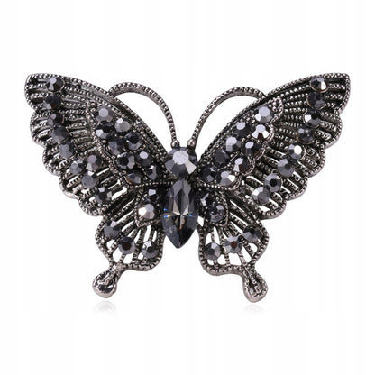 Silberne Schmetterlingsbrosche mit Zirkonia