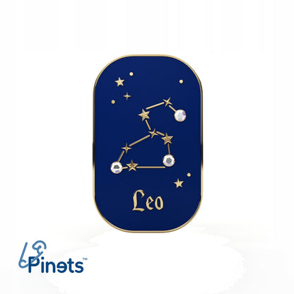 Sternzeichen Löwe – Zirkon-Anstecker mit 14 Karat Gold veredelt