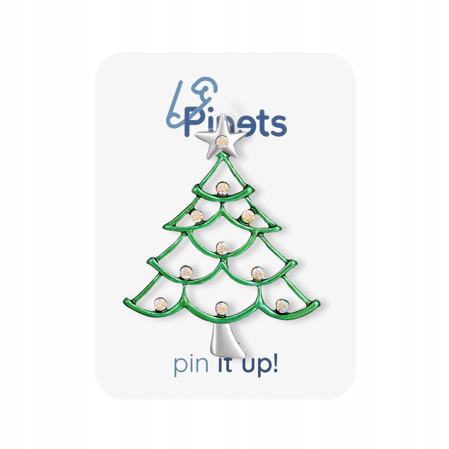 Weihnachtsbaum mit Zirkonia – eine bezaubernde Brosche für die Feiertage