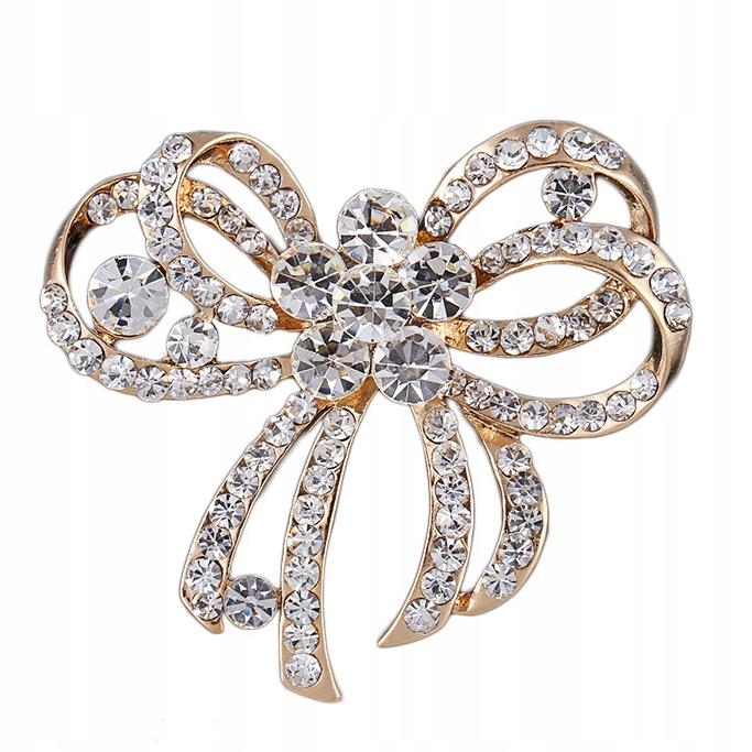 Kokarda z cyrkoniami broszka - Pinets Polska