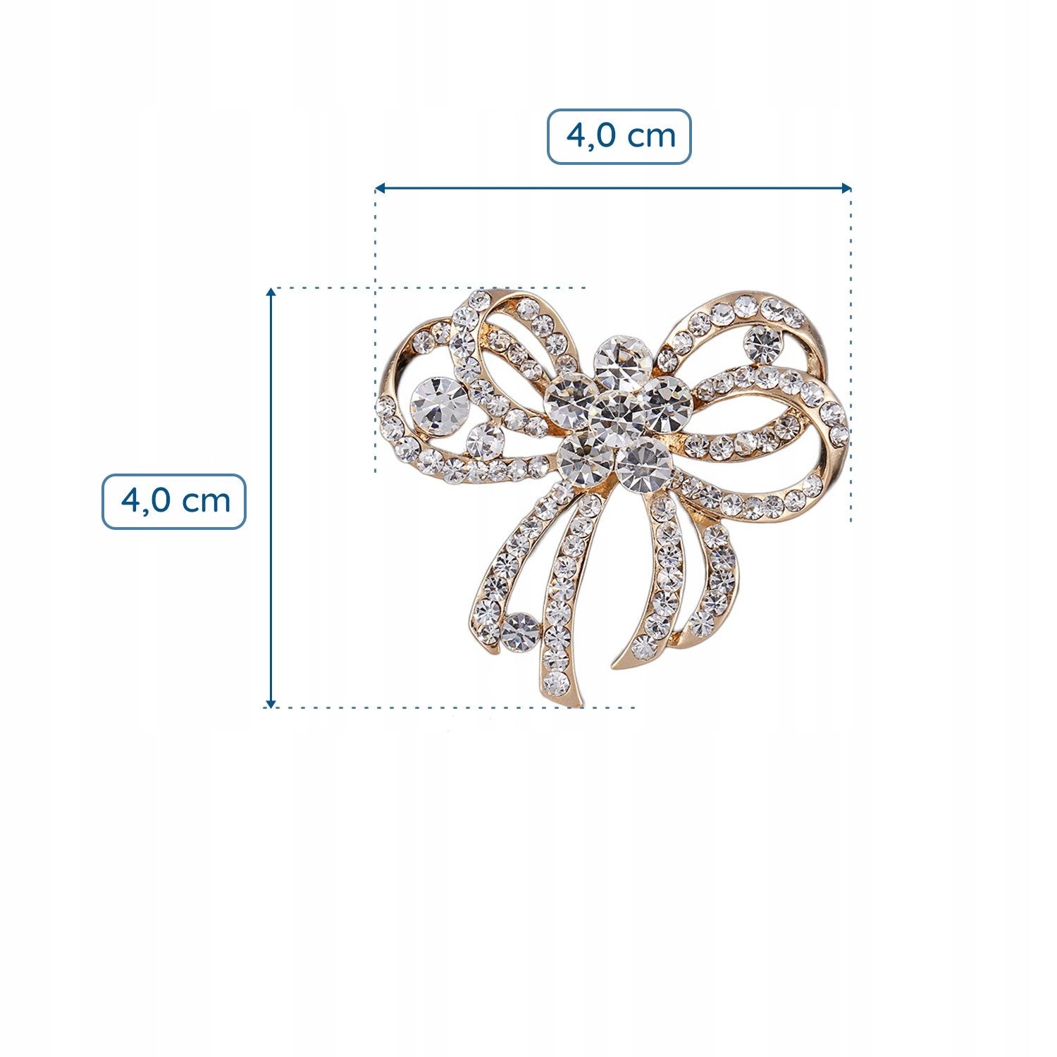 Kokarda z cyrkoniami broszka - Pinets Polska