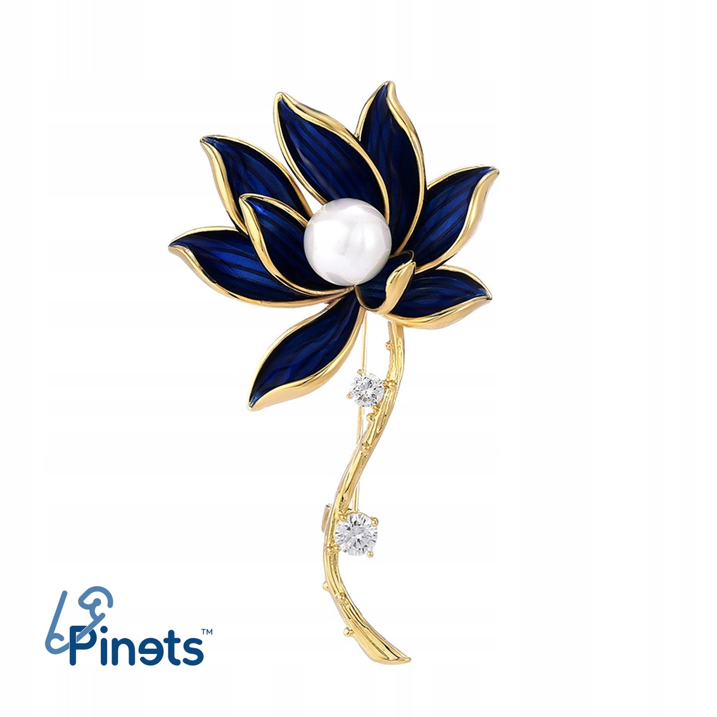 Lotusblume – 14 Karat vergoldete Brosche