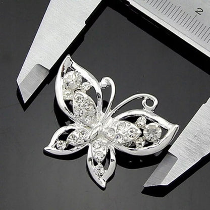 Silberne Schmetterlingsbrosche mit Zirkonia