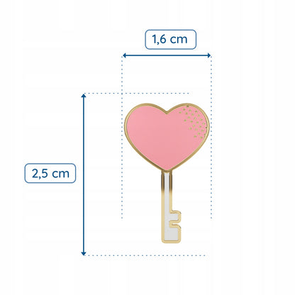Hochzeitsnadel - rosa Herz auf einem Schlüssel - Hochzeitsgeschenk