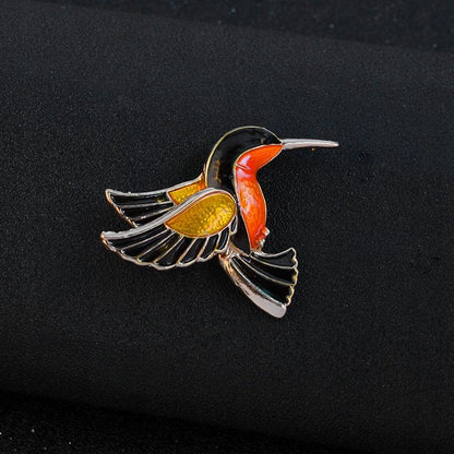 Orange Kolibri Brosche