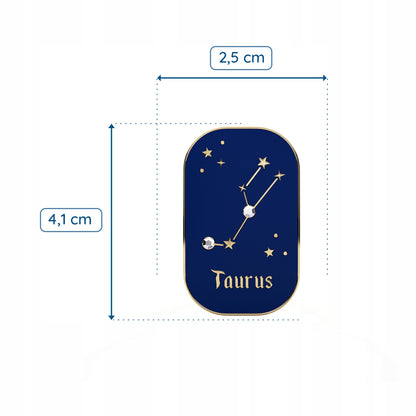 Sternzeichen Stier – Zirkon-Anstecker mit 14 Karat Gold veredelt