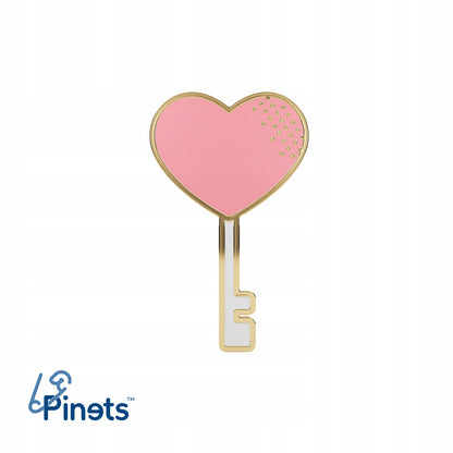 Hochzeitsnadel - rosa Herz auf einem Schlüssel - Hochzeitsgeschenk