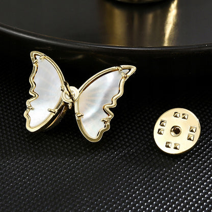 Schmetterling mit Zirkonia - 14K vergoldeter Stift