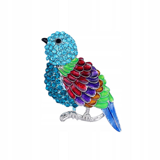 Taubenvogel - Brosche mit bunten Zirkonen