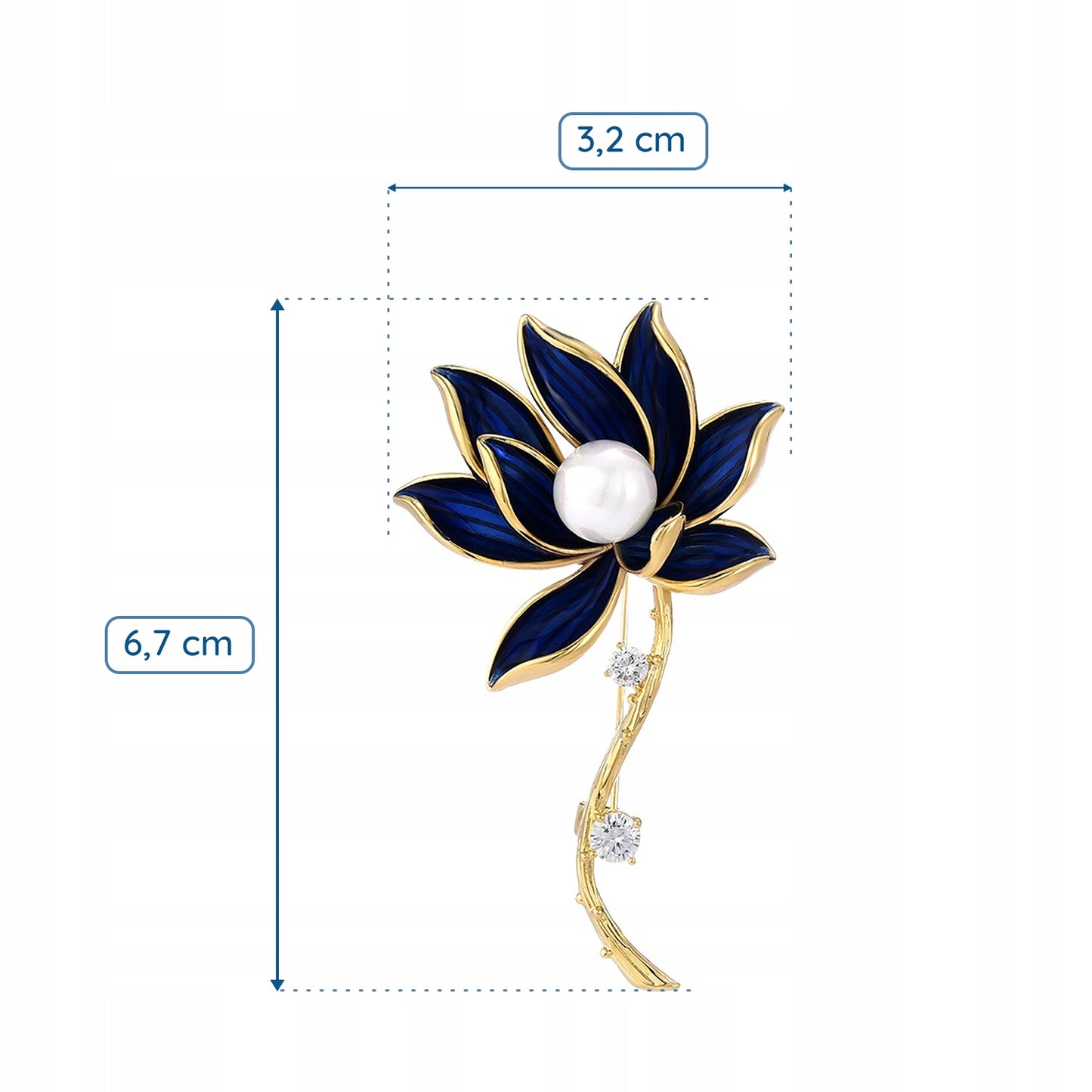Lotusblume – 14 Karat vergoldete Brosche