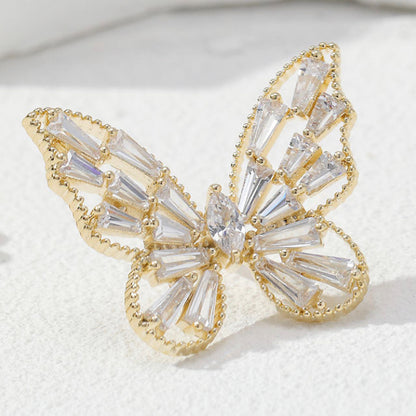 Kleiner Schmetterling - 14K vergoldete Anstecknadel