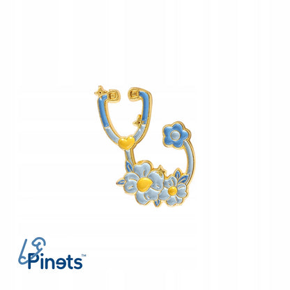 Stethoskop mit Blumen - ein Abzeichen für einen Arzt